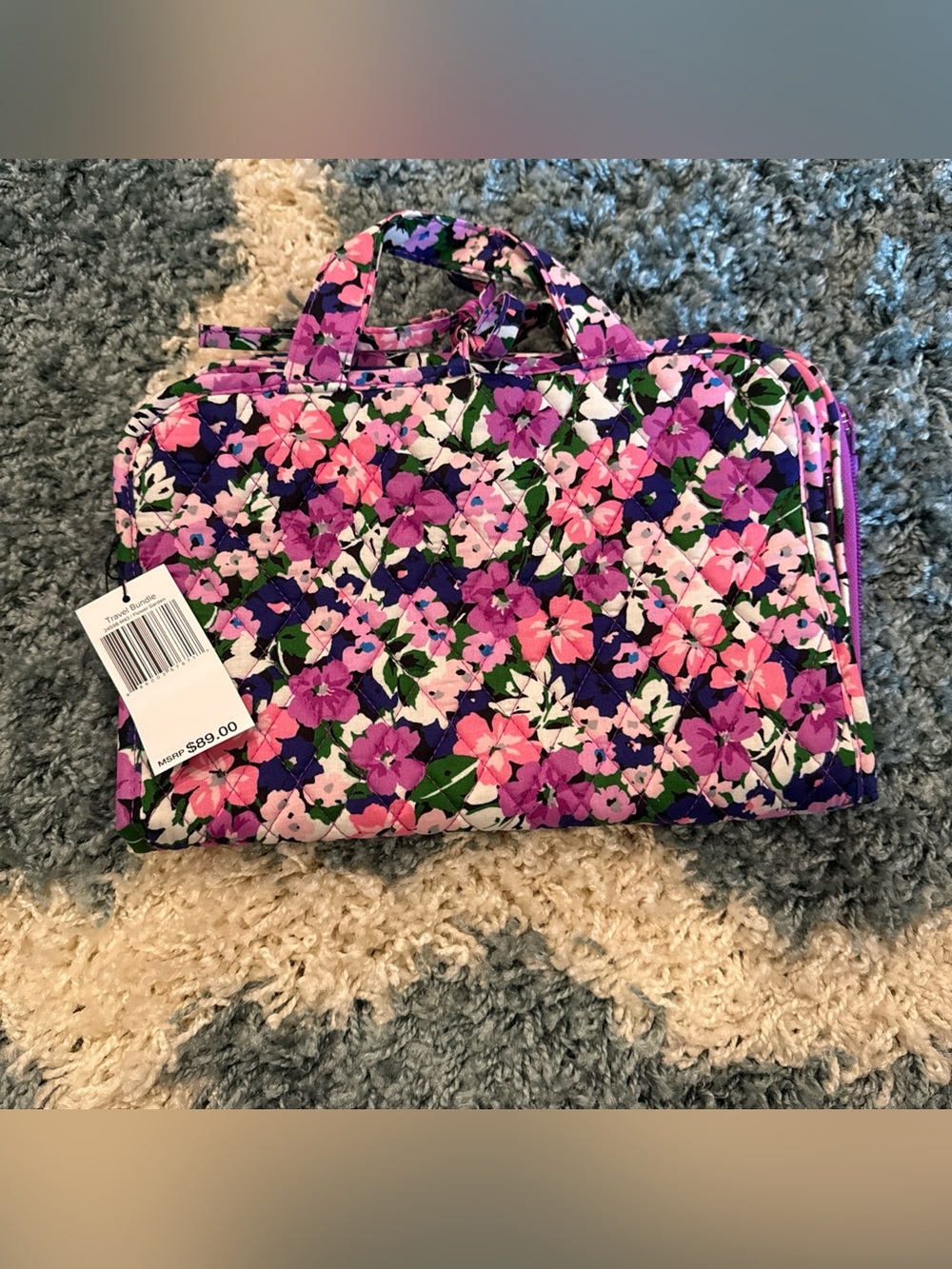 Vera Bradley Purple & Pink Floral Quilted Cosmetic Case